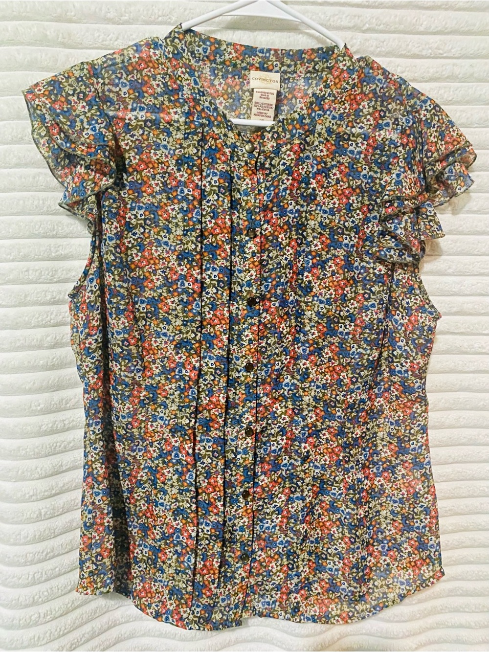 NWOT Covington Multicolor Floral Button Down Shirt